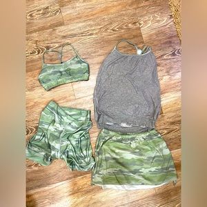 4 Piece Biking Kit Zuma Blu Size Sm/Md - shorts/sports bra/skirt/racer jersey